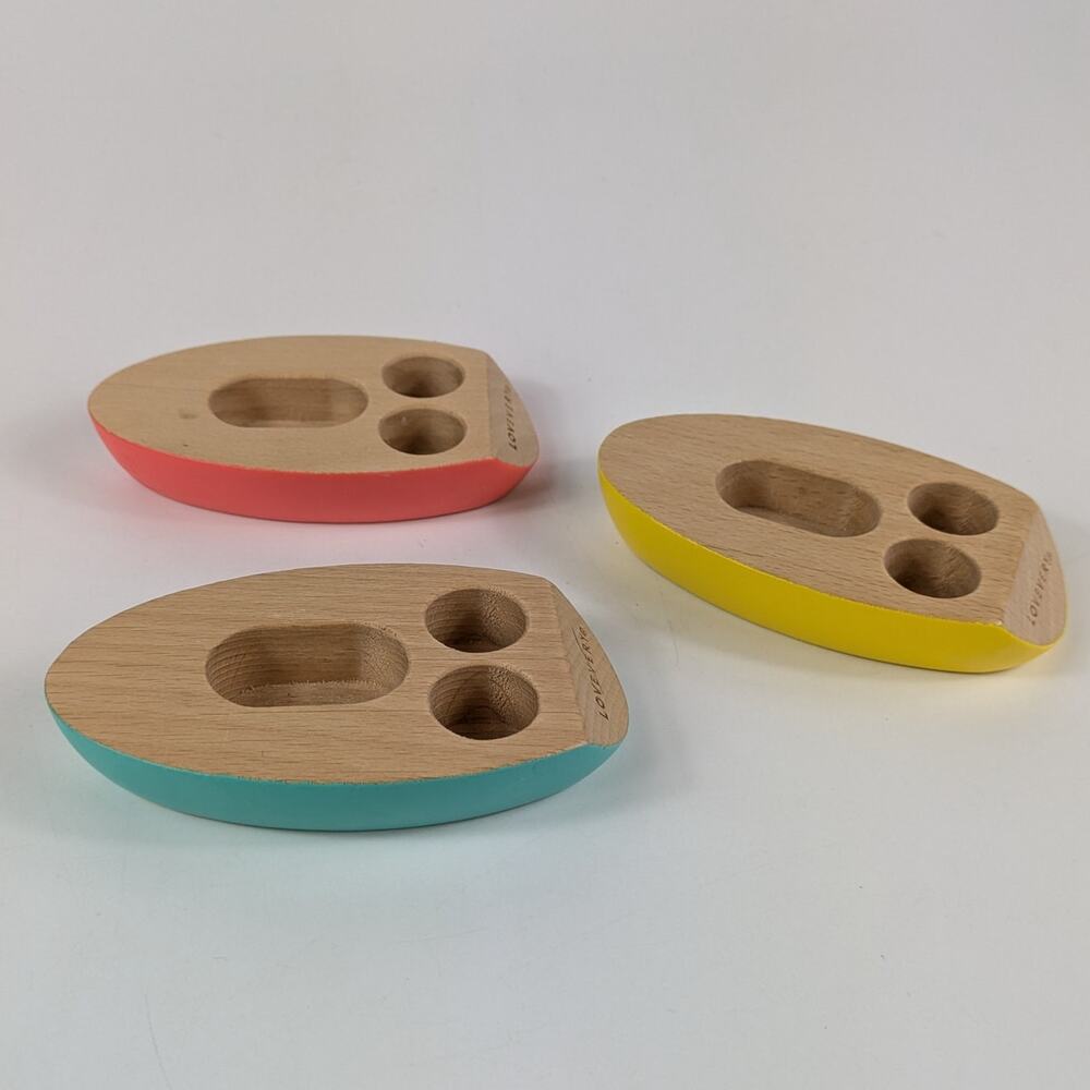 Lovevery Pattern Match Boats Replacement Boats Red Yellow Blue Wood Toys